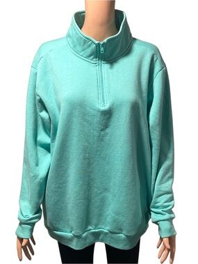 Pink women green sweater